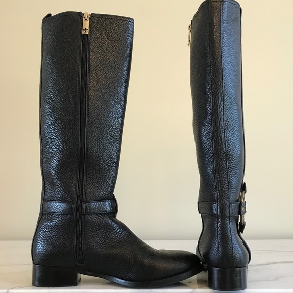 TORY BURCH BLACK TALL AMANDA RIDDING BOOTS - Picture 11 of 16